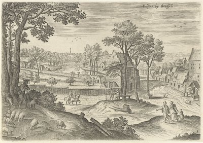 Pohled na Ixelles Ixelles poblíž Bruselu (název na objektu) Památky z oblasti Bruselu (název seriálu) od Hans Collaert (I)