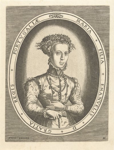 Portrét portugalské princezny Marie Evropské královské domy (název série) od Hans Collaert (I)