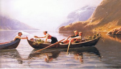 Dovádění na jezeře, z neznámého zdroje z časopisu nebo knihy od Hans Dahl