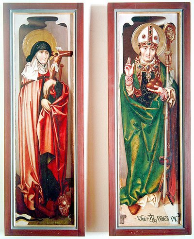 Svatá Markéta a sv. Mikuláš z Myry, kolem roku 1507 od Hans Fries