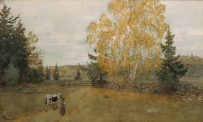 Západ slunce od Hans Gude