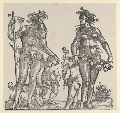 Divoký muž a divoká žena, 1545. od Hans Guldenmond