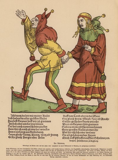 Nosní tanec (kolorovaný dřevoryt) od Hans Guldenmundt