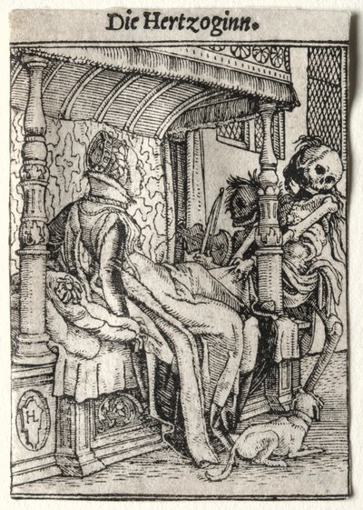 Tanec smrti: Vévodkyně. od Hans Holbein