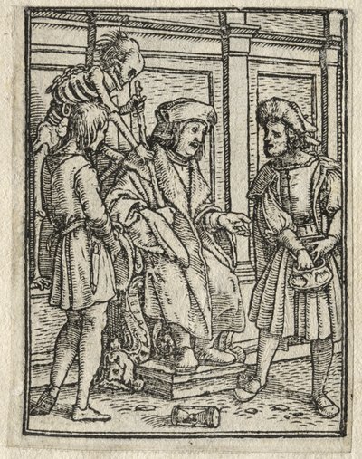 Tanec smrti: Kánon nebo Prebendary, Soudce. od Hans Holbein
