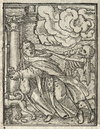 Tanec smrti: Žebravý mnich, jeptiška. od Hans Holbein