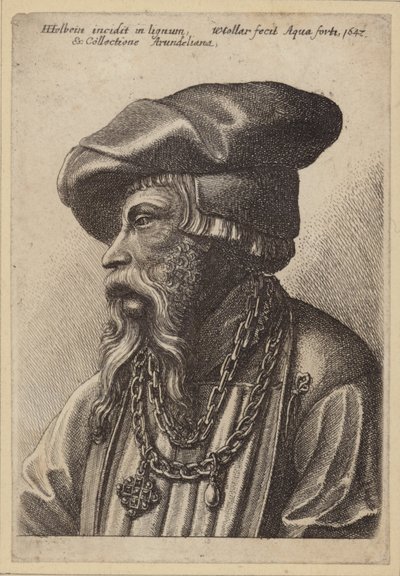 Vousatý muž s řetízkovým náhrdelníkem od Hans Holbein der Jüngere