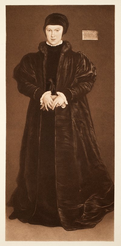 Christina Dánská, vévodkyně z Milána, kolem 1538, hospoda. 1640 (kolotyp) od Hans Holbein der Jüngere