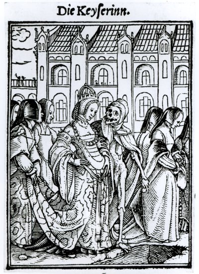 Smrt a císařovna, z „Tance smrti“, vyryl Hans Lutzelburger, kolem roku 1538 od Hans Holbein der Jüngere