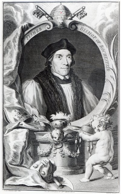 John Fisher, biskup z Rochesteru, rytý Jacobus Houbraken, c.1738-42 od Hans Holbein der Jüngere