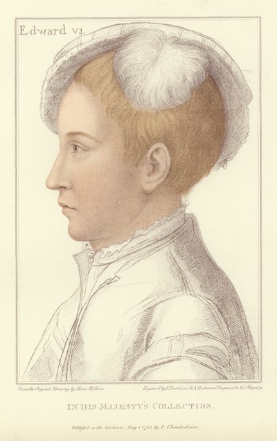 Anglický a irský král Edward VI (akvatinta) od Hans Holbein der Jüngere