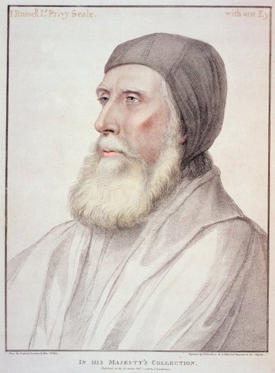 Portrét Johna Russella 1. hraběte z Bedfordu (1485-1555) vyrytý Francescem Bartolozzim (1727-1815) od Hans Holbein der Jüngere