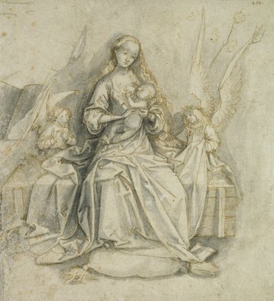 Madonna a dítě (pero a hnědý inkoust s tužkou na papíře) od Hans Holbein the Elder