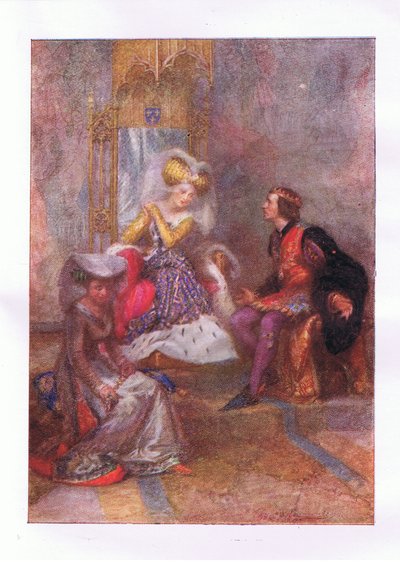 A co tedy říkáš mé lásce? (Král Jindřich V.), z The Complete Works of Shakespeare vydané společností George Harrap & Co Ltd, 20. léta od Hans Holbein der Jüngere