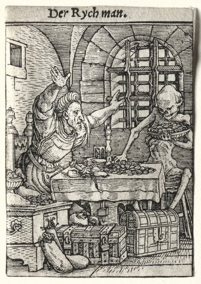 Tanec smrti: Lakomec od Hans Holbein the Younger
