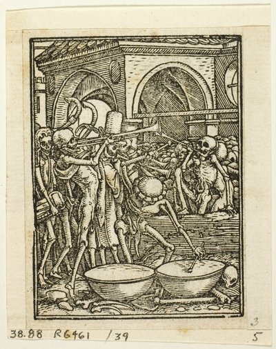 Tanec smrti, deska 39 z dřevorytů z knih XVI. století od Hans Holbein the Younger