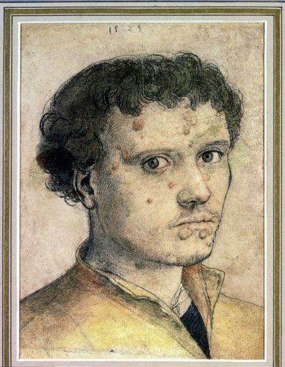 Hlava mladého muže, 1523 (křídy, inkoust a mytí na papíře) od Hans Holbein der Jüngere
