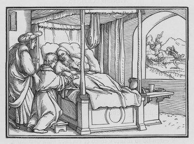 Jákob klame svého Otce a získává požehnání, Genesis XXVII, 21 od Hans Holbein der Jüngere