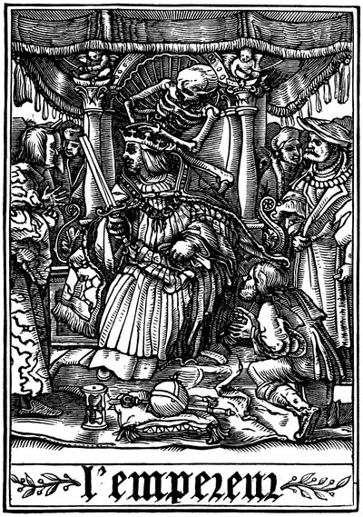 Císař navštívil smrt, 1538 od Hans Holbein der Jüngere