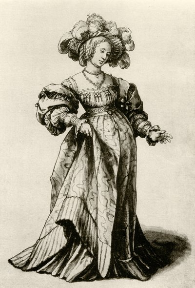 Mladá dáma z Basileje s opeřeným kloboukem od Hans Holbein der Jüngere