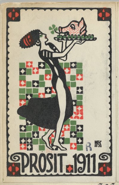 Novoroční přání: Na zdraví 1911 Prosit, 1910. od Hans Kalmsteiner