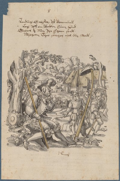 William Tell odmítá ctít klobouk guvernéra Gesslera od Hans Kaspar Lang the Elder