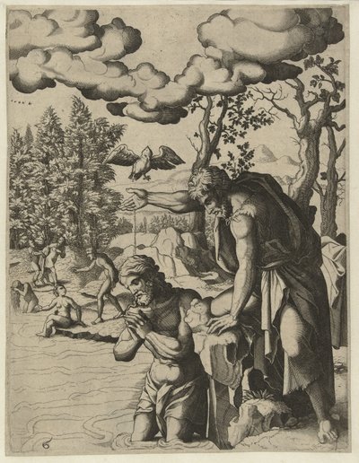 Křest Kristův Život Jana Křtitele (název série) od Hans Liefrinck (I) (attributed to)