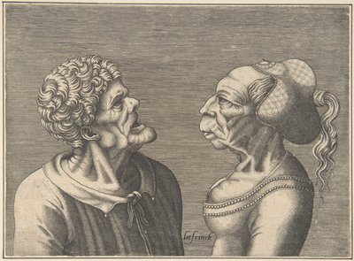 Dvě groteskní hlavy, 1538-73. od Hans Liefrinck