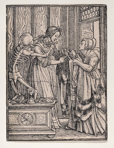 Hraběnka, z Tanec smrti, ca. 1526, vydáno 1538. od Hans Lützelburger