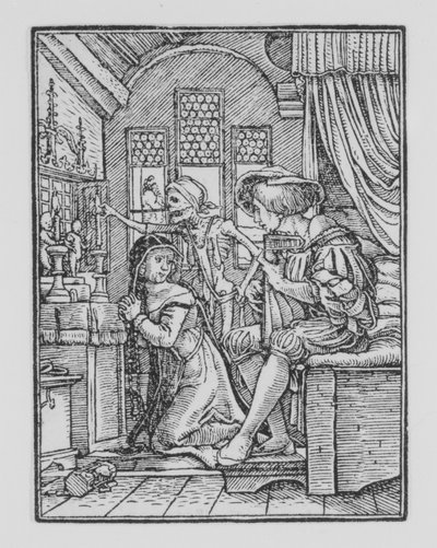 Jeptiška, z Tanec smrti, ca. 1526, vydáno 1538. od Hans Lützelburger