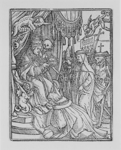 Papež, z Tanec smrti, ca. 1526, vydáno 1538. od Hans Lützelburger