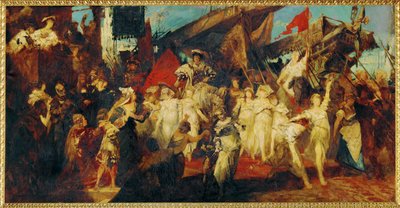 Vjezd císaře Karla V. do Antverp ... (malba na plátně) od Hans Makart