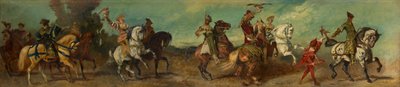 Návrh pro slavnostní průvod 1879 - Lov se sokolem od Hans Makart