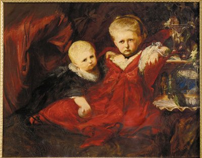 Ida a Risa Ruessemayerovy, neteře Johanna Ruessemayera, mecenáše společnosti Makart ... (malba na plátně) od Hans Makart