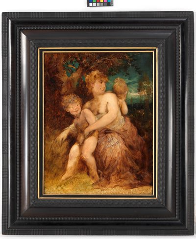 Nymfa se dvěma dětmi od Hans Makart