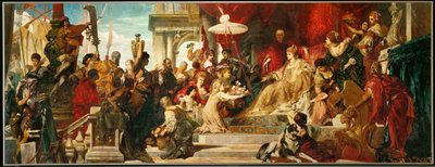 Venedig vyznamenává Caterinu Cornaro (malba na plátně) od Hans Makart