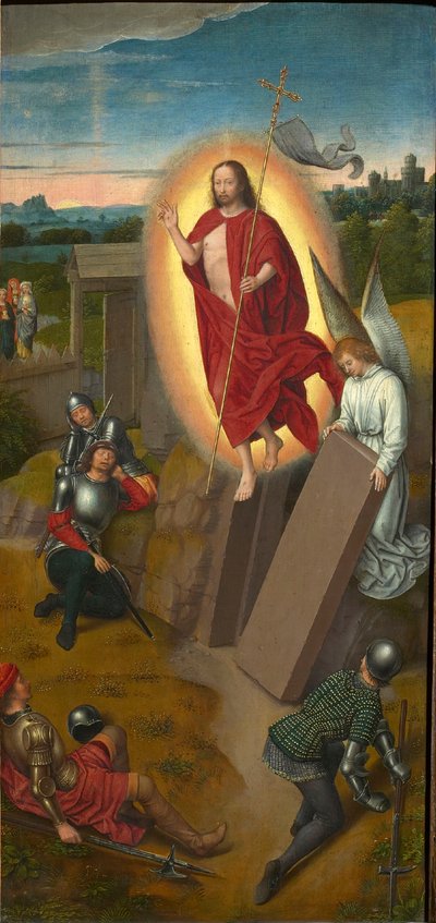 Triptych Kalvárie: Vzkříšení, pravé křídlo, 80. léta 14. století. od Hans Memling