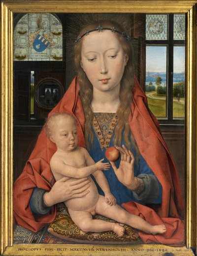 Detail diptychu Maarten van Nieuwenhove od Hans Memling