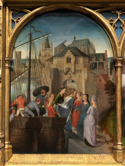 Detail relikviáře svaté Uršuly od Hans Memling