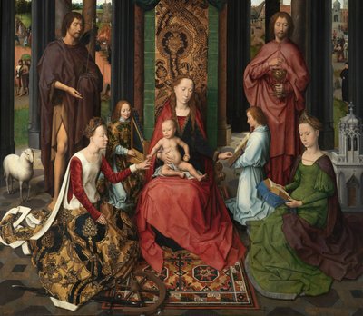 Detail centrálního panelu Triptychu svatého Jana Křtitele a svatého Jana Evangelisty od Hans Memling