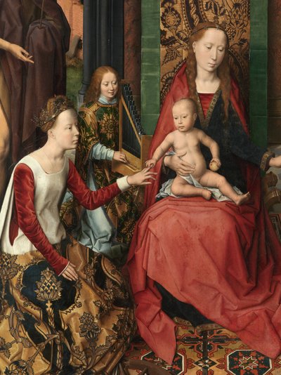 Detail centrálního panelu Triptychu svatého Jana Křtitele a svatého Jana Evangelisty od Hans Memling