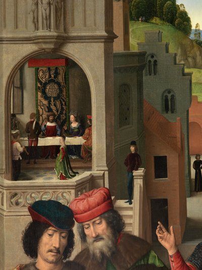 Detail levého panelu Triptychu svatého Jana Křtitele a svatého Jana Evangelisty od Hans Memling