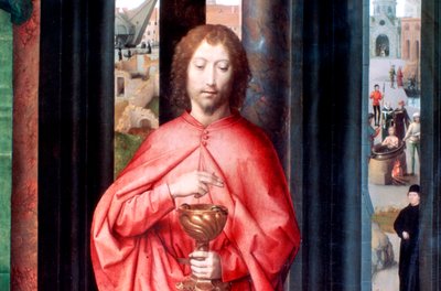 Mystická svatba svaté Kateřiny a jiných svatých, Detail, c1453-1494 od Hans Memling