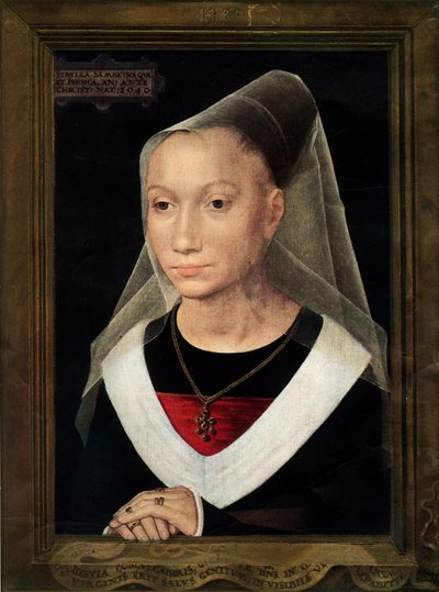 Portrét Marie, dcery Willema Moreela, 1480. od Hans Memling