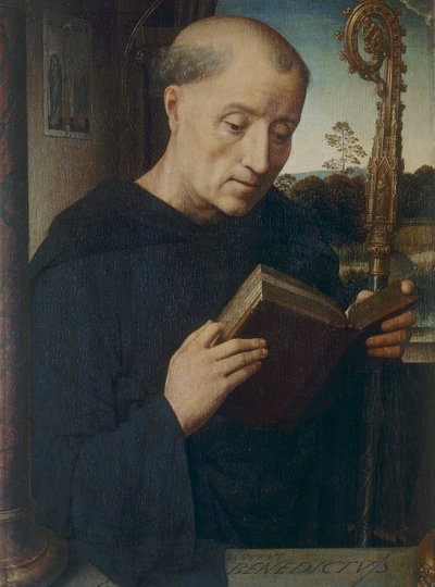 Svatý Benedikt, 1487 od Hans Memling