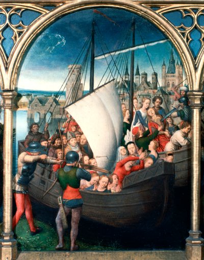 Svatyně svaté Uršule, mučednická smrt, 1489 od Hans Memling