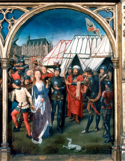 Svatyně svaté Ursuly, mučednická smrt v Kolíně nad Rýnem, 1489 od Hans Memling