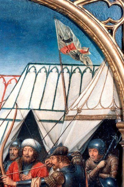 Svatyně St Ursula, Mučednictví v Kolíně nad Rýnem, Detail, 1489 od Hans Memling