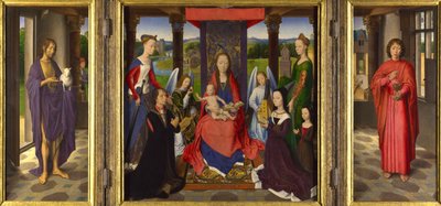 Panna s dítětem se světci a dárci od Hans Memling