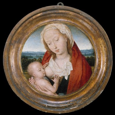 Panna a dítě, kolem 1475-80 (olej na dřevě) od Hans Memling
